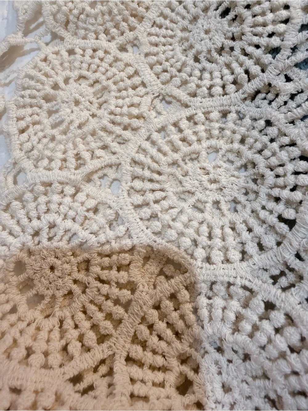 Crochet Lace Boho Top in Ivory Size Large - Picture 5 of 6